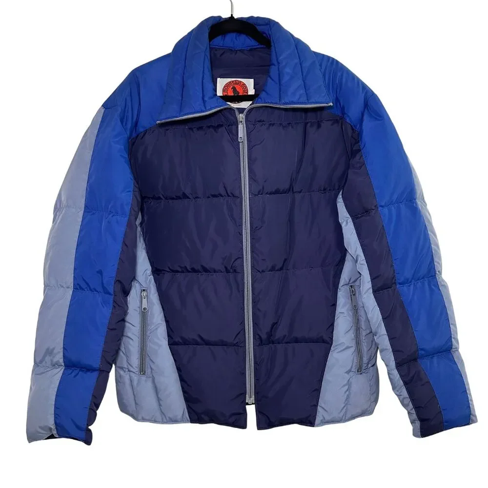Vintage Mountain Goat by White Stag Men's Large Down Puffer Jacket Coat Blue 80s